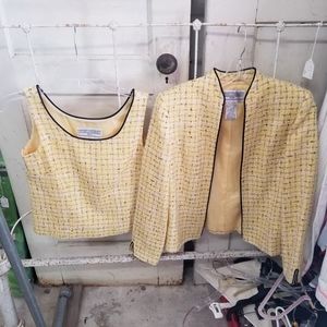 Jessica Howard Yellow 2 pc set Cardigan and Shell 4 Petite